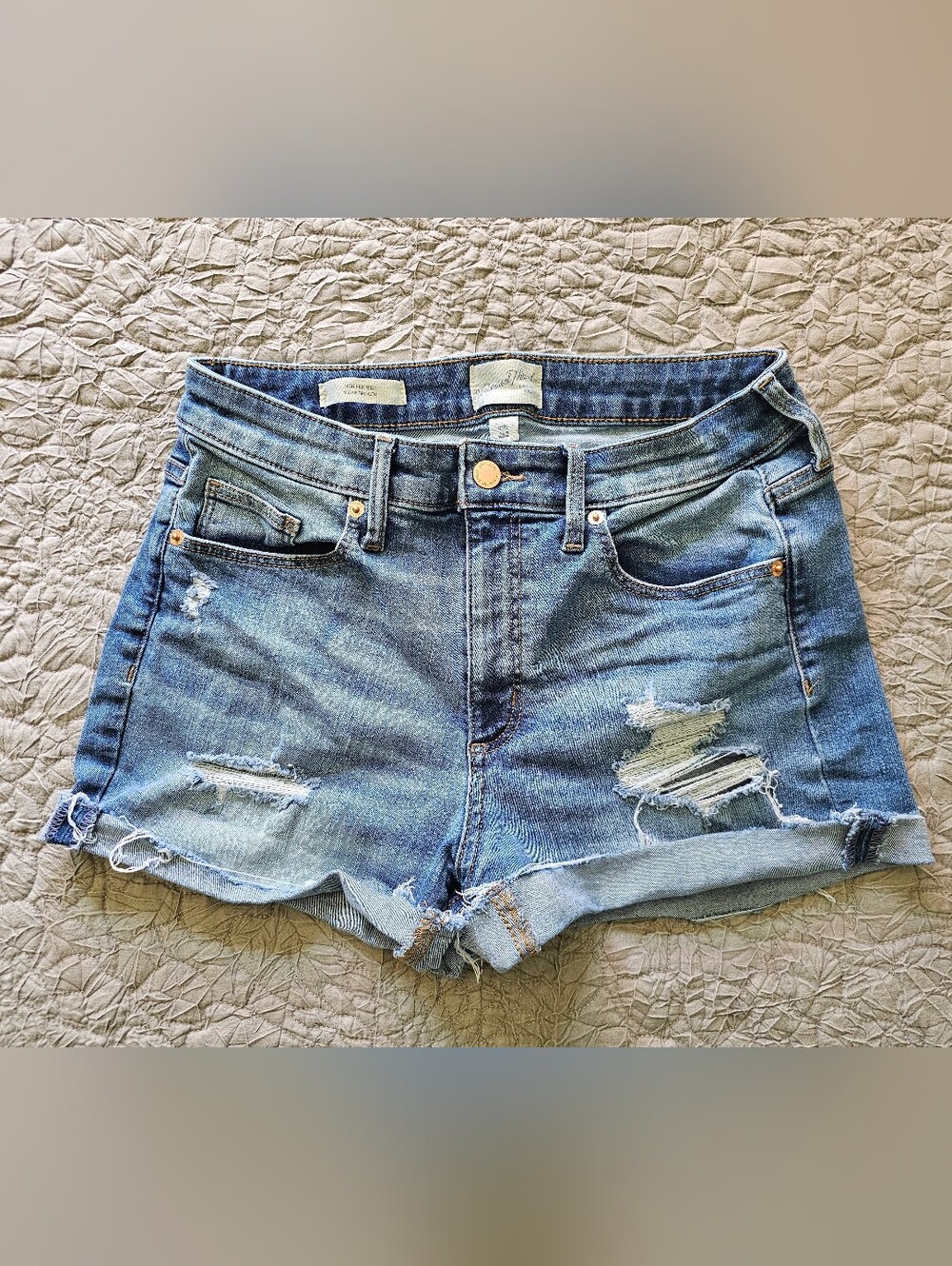 Universal Thread Distressed Denim Jean Shorts - Blue